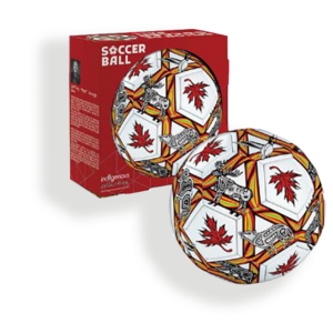 soccer ball with Maple Leaf.